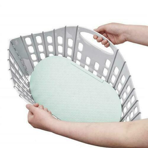 FLAT FOLDING LAUNDRY BASKET GREY&GREEN