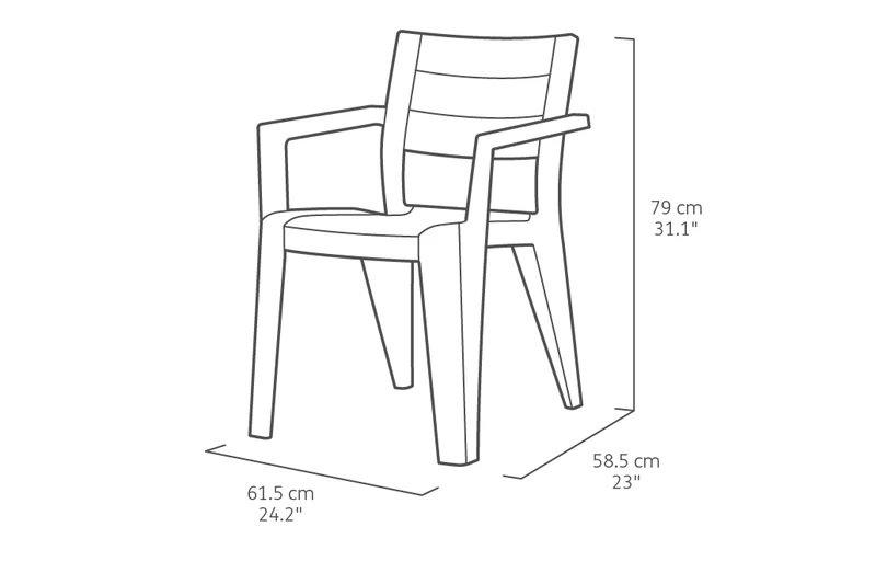 KETER JULIE ΚΑΡΕΚΛΑ ΕΞΩΤΕΡΙΚΟΥ ΧΩΡΟΥ 61.5X58.5X79CM - ΓΡΑΦΙΤΗΣ