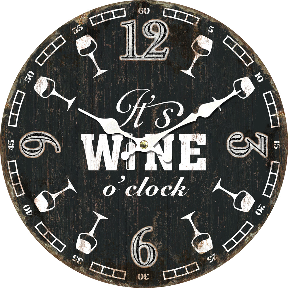 WALL DECO CLOCK 34CM MDF