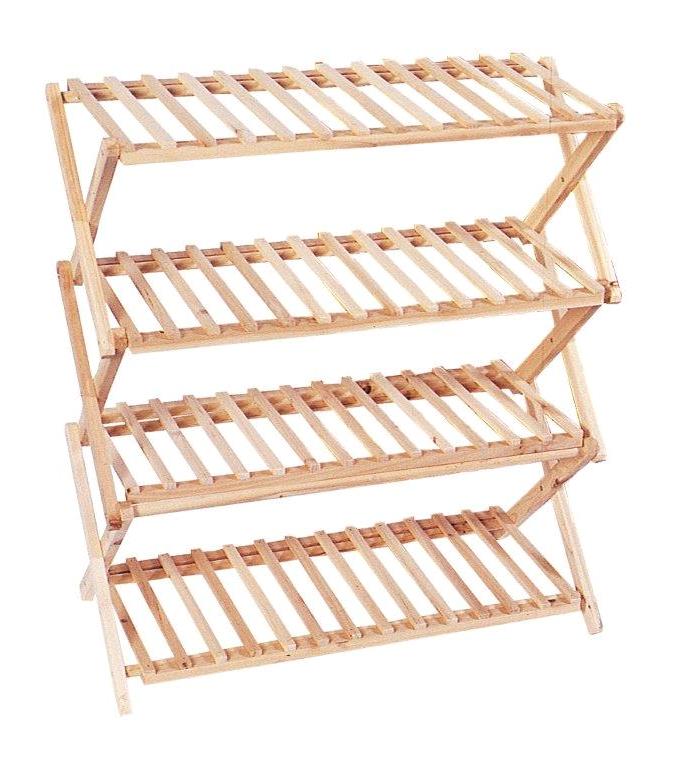 SUPERLIVING SHOE RACK 4 TIER WOOD NAT 66.5X26.5X70.5CM