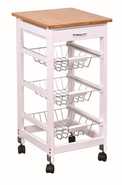 SUPERLIVING KITCHEN TROLLEY WOODEN 37X37X76CM