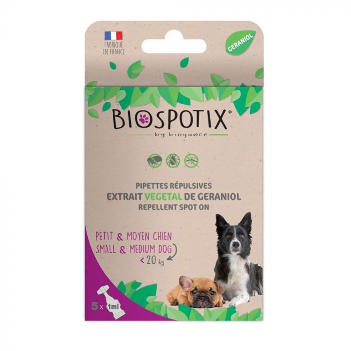 BIOGANCE BIOSPOTIX DOG SPOT ON NATURAL FLEA REPELLENT FOR SMALL TO MEDIUM DOGS