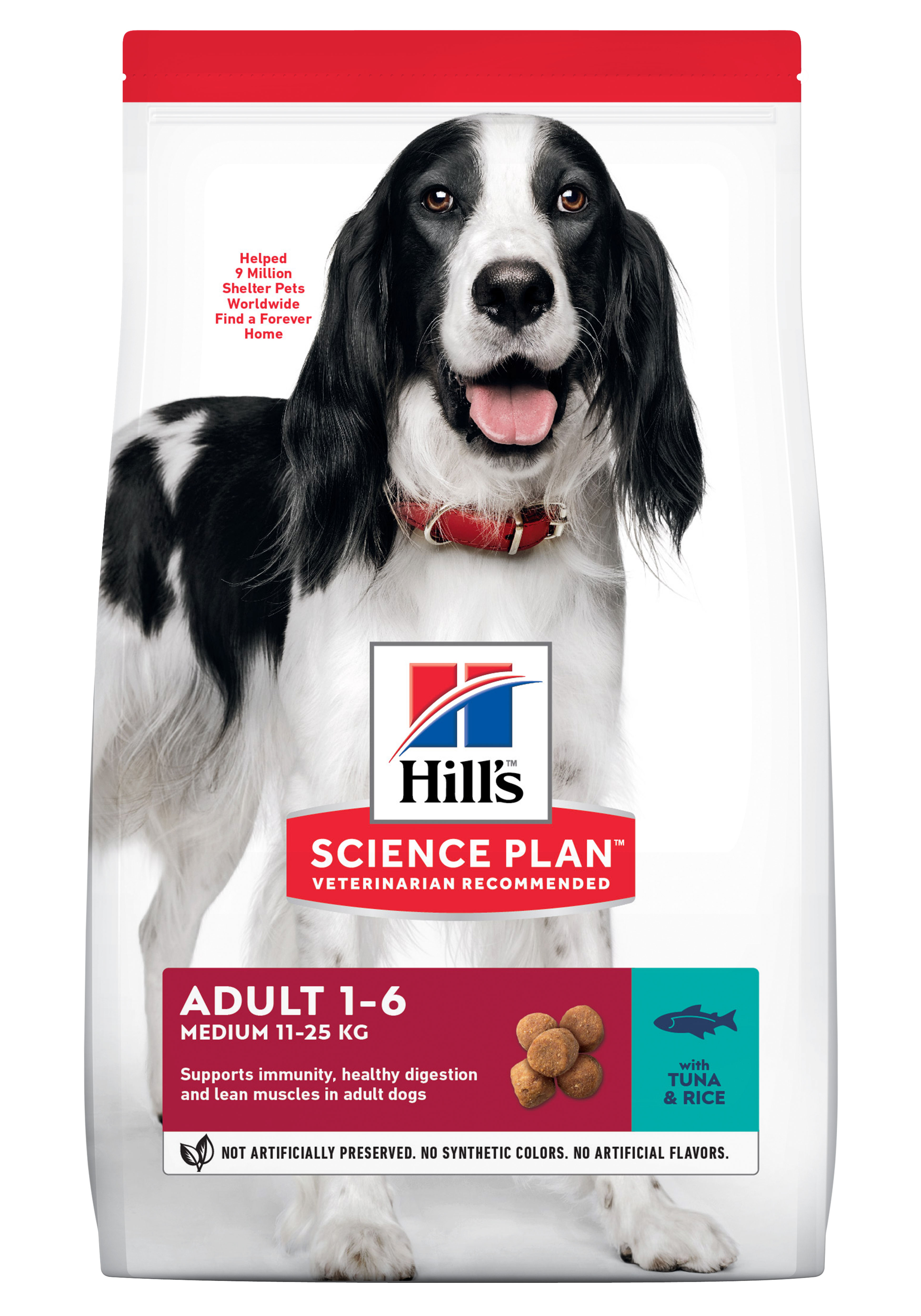 HILLS SCIENCE PLAN CANINE ADULT MEDIUMDOG  TUNA & RICE 2.5KG