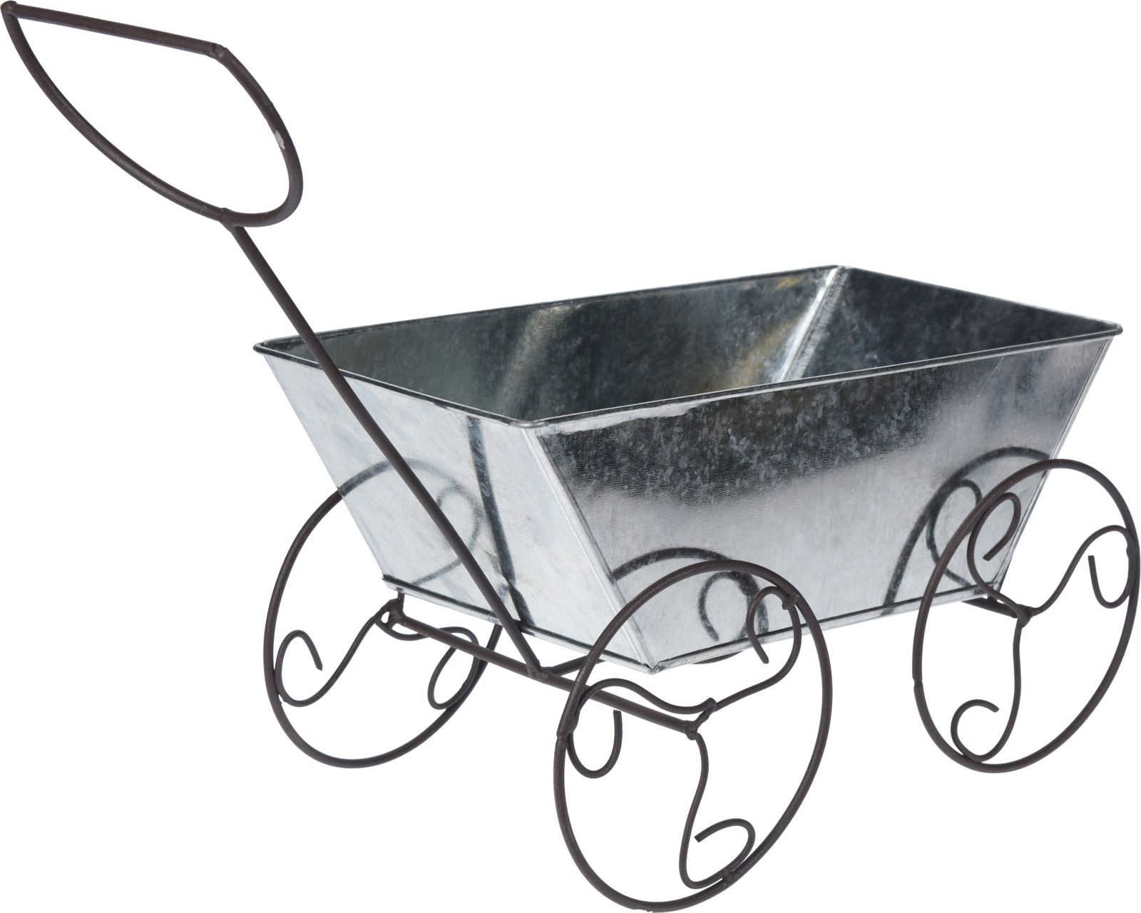 FLOWER POT PULL WAGON ZINC