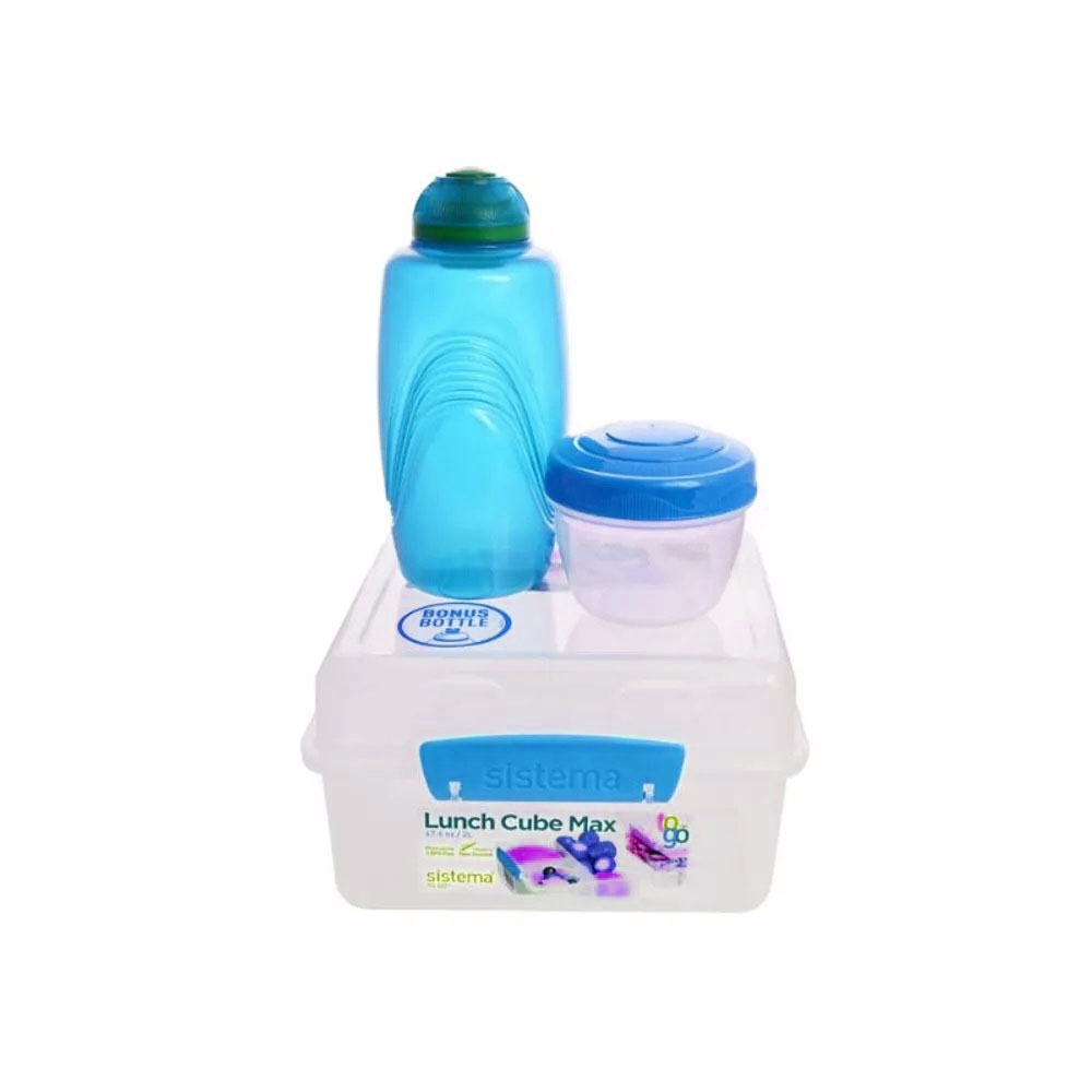 SISTEMA TO GO LUNCH CUBE 2L WITH BOTTLE 4 COLOURS