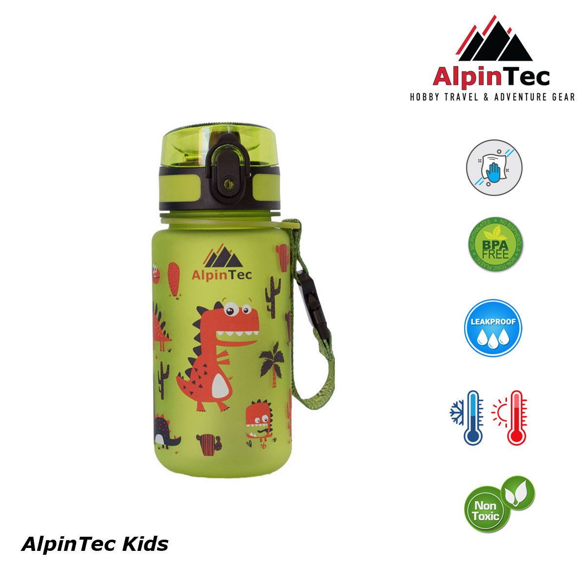 ALPIN KIDS BOTTLE 35CL DINO GREEN