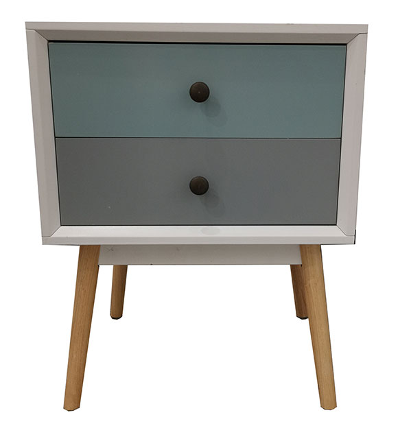 ARIZONA WITH 2 DRAWERS 45X40X56CM WHITE/GREEN