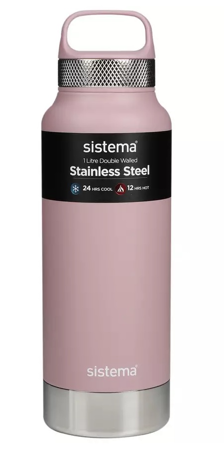 SISTEMA HYDRATION BOTTLE STAINLESS STEEL 1L 5 ASSORTED COLORS