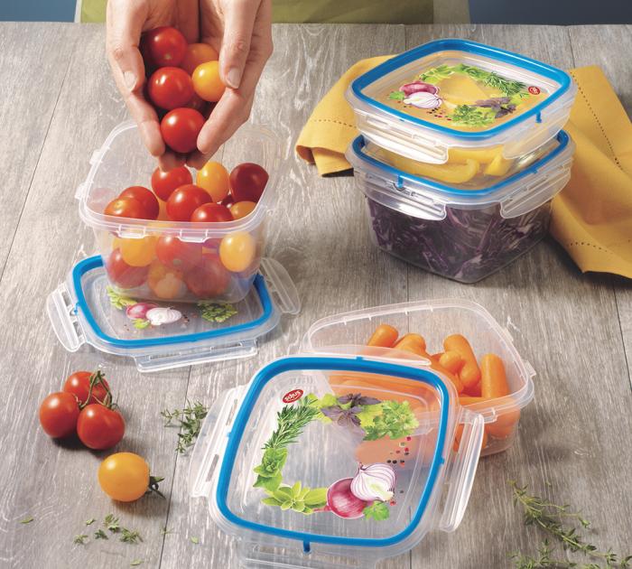 SNIPSLOCK FOOD CONTAINER SQUARE 1L 3PCS