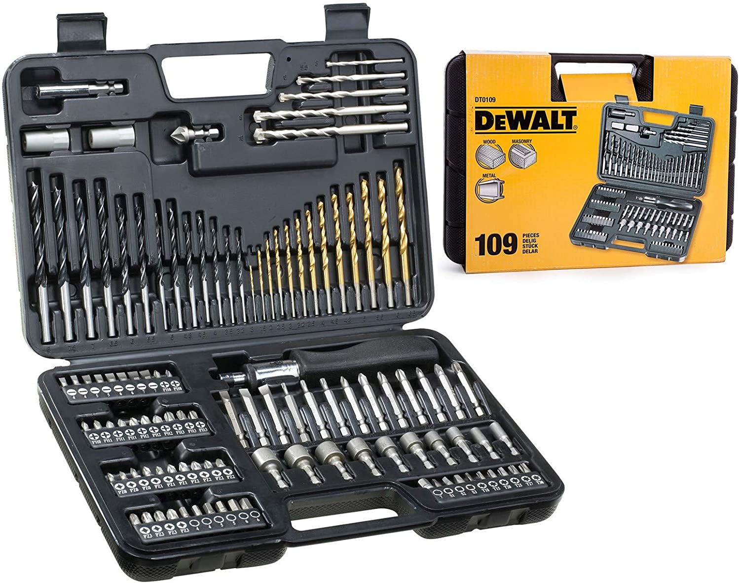 DEWALT SET DRILLBIT+SCREWDRIV 109