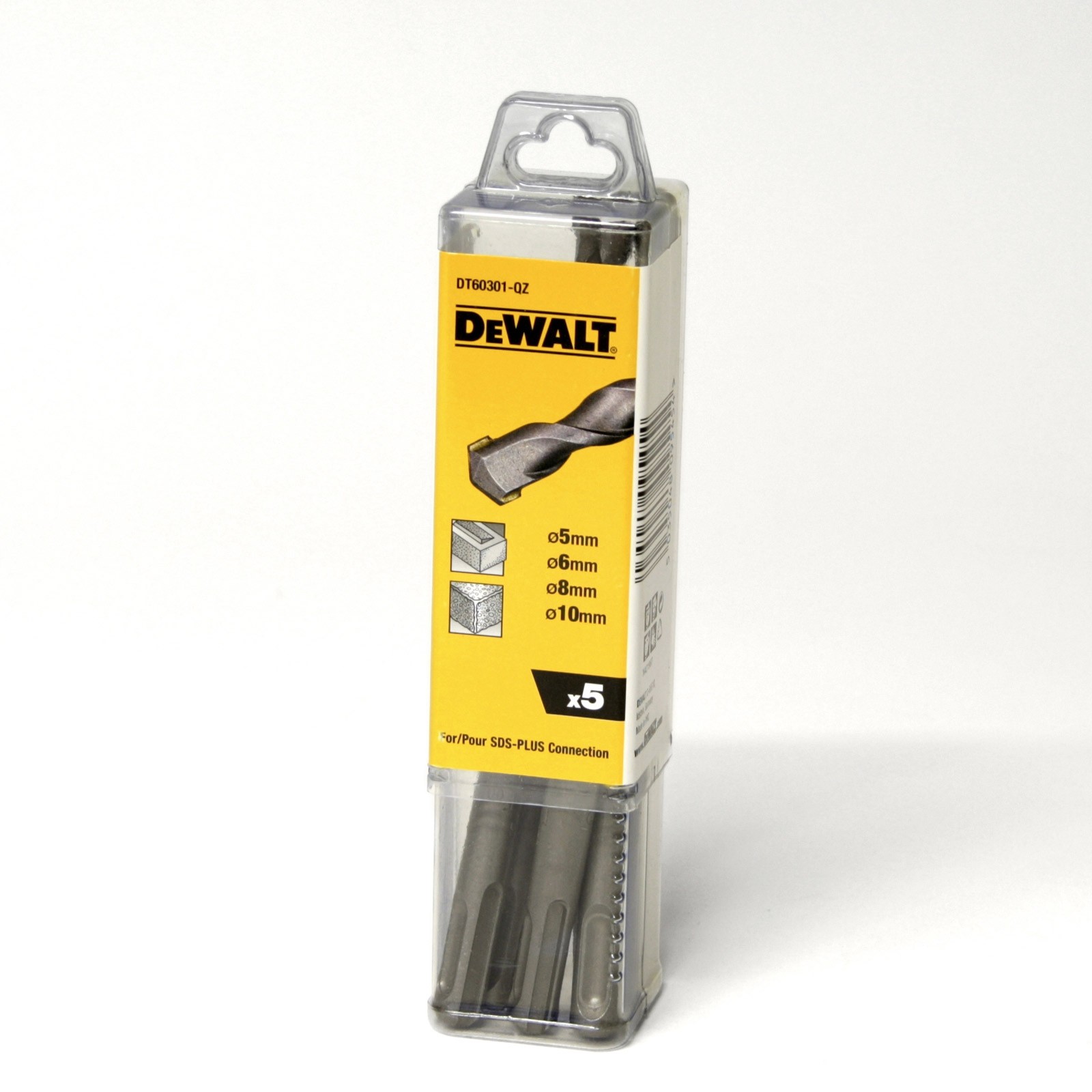 DEWALT SET HAMMER DRILL BITS 5PCS