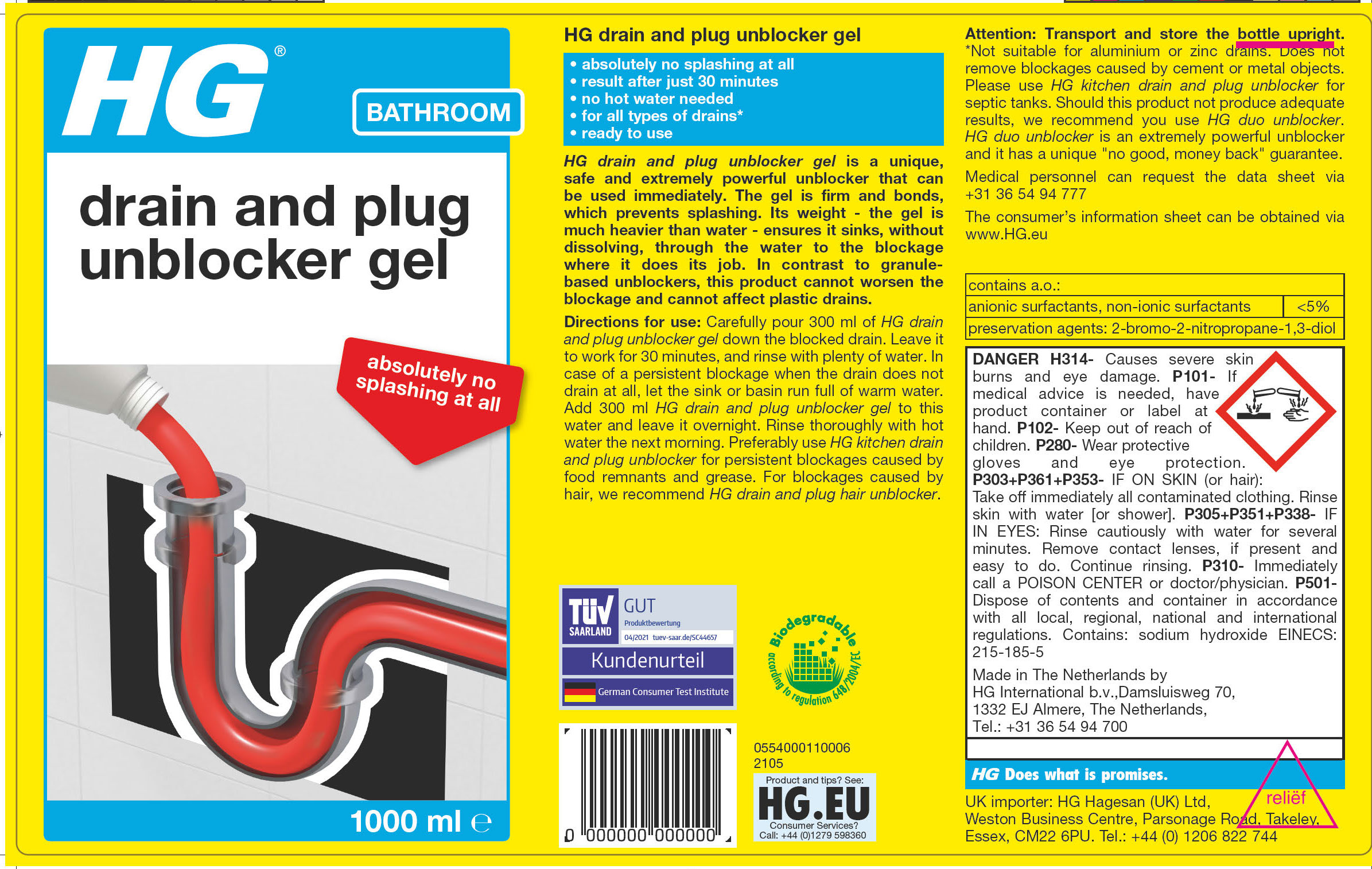 HG GEL UNBLOCKER 1L