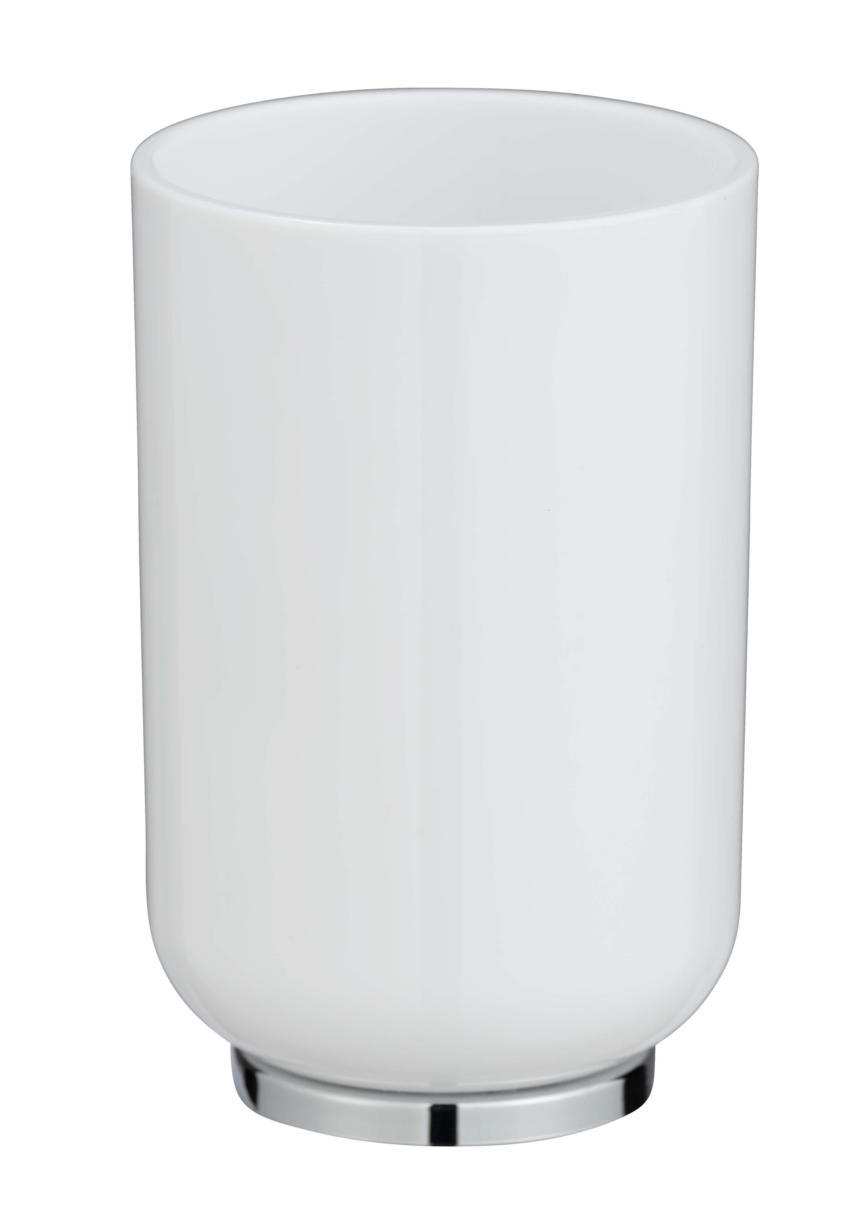 WENKO PLASTIC TUMBLER POSA WHITE/ CHROMED