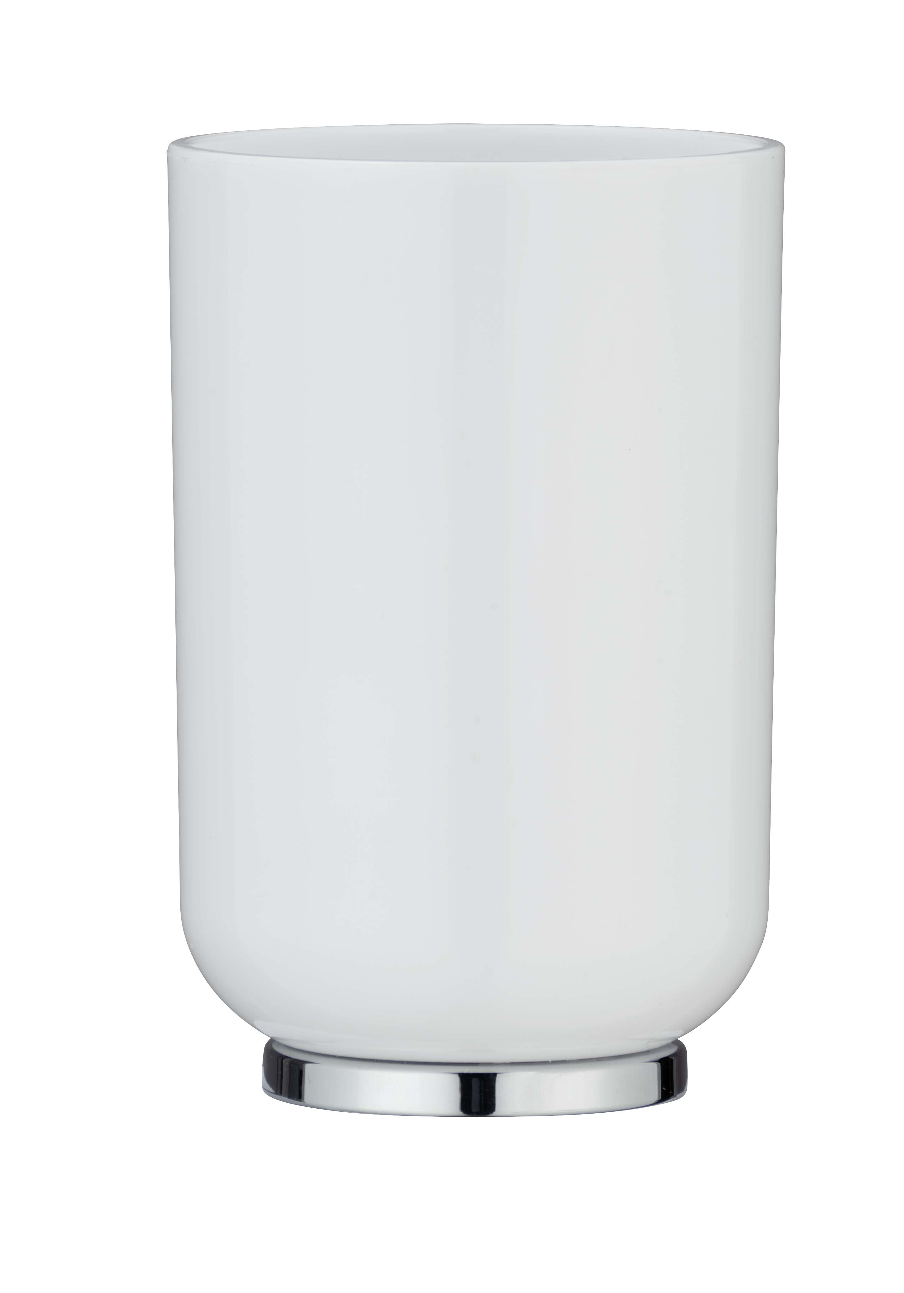 WENKO PLASTIC TUMBLER POSA WHITE/ CHROMED