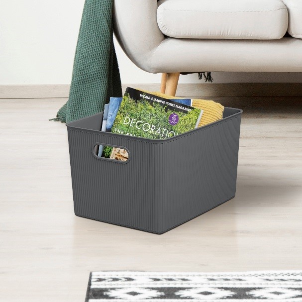 TATAY STORAGE BASKET 38.5X29.4X23CM 22L GREY