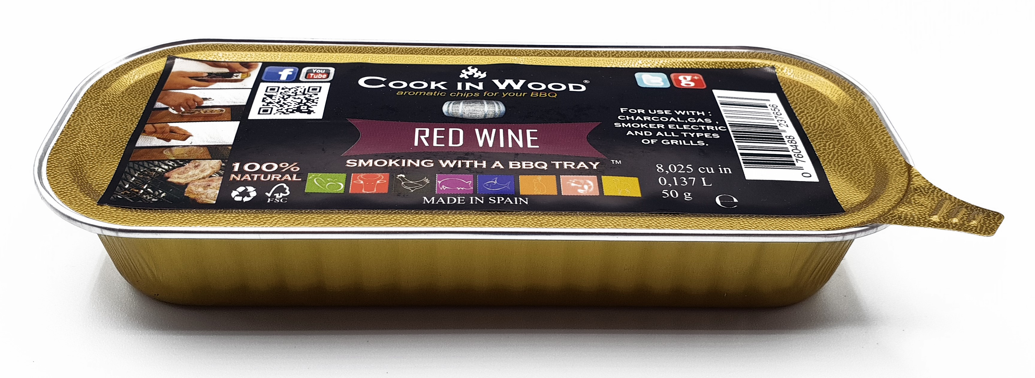 COOK IN WOOD 50GR ΞΥΛΑΚΙΑ ΚΑΠΝΙΣΜΑΤΟΣ ΣΕ ΔΟΧΕΙΟ ΚΟΚΚΙΝΟ ΚΡΑΣΙ 