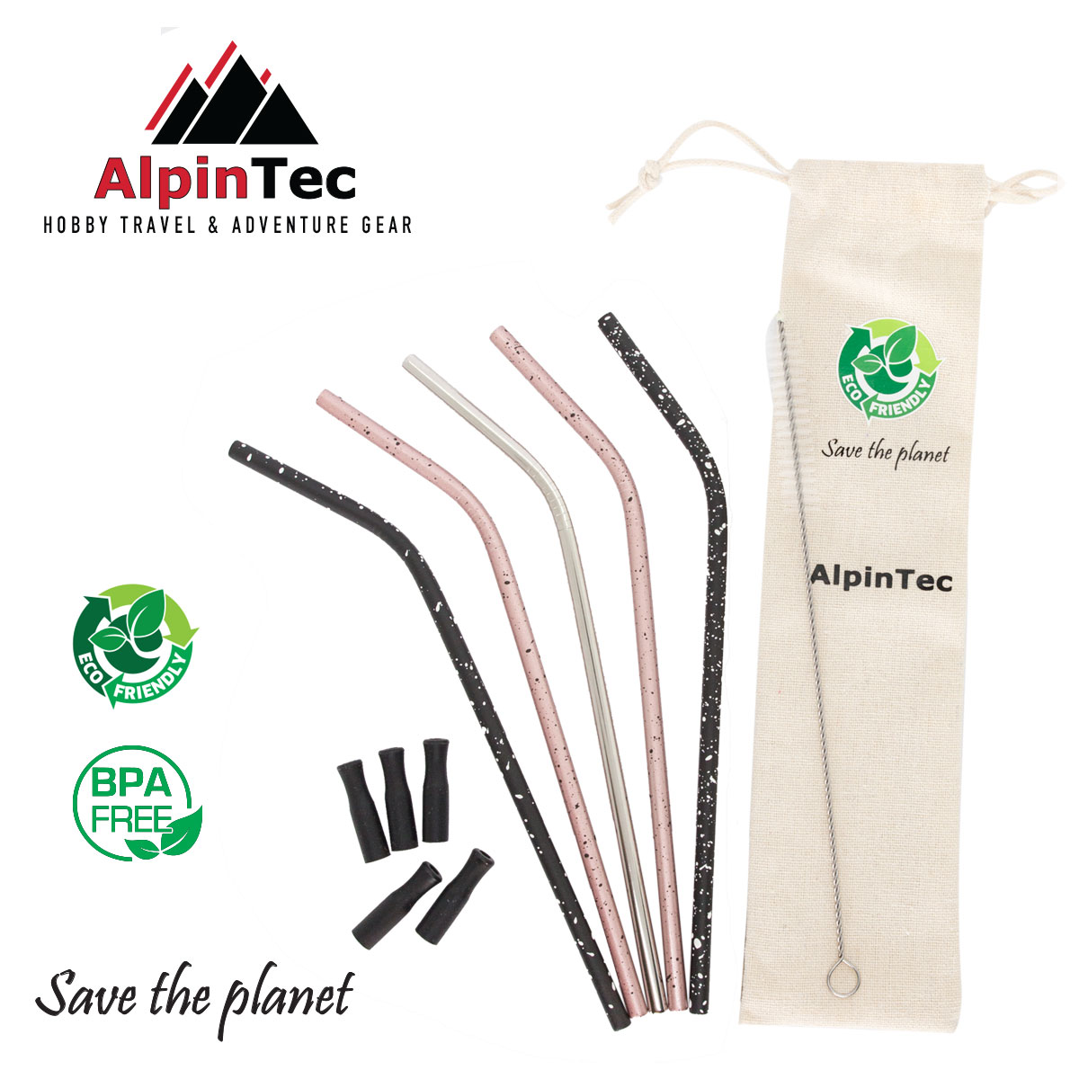 ALPIN STRAWS BEND STAINLESS STEEL DIAMETER 6MM 6PCS