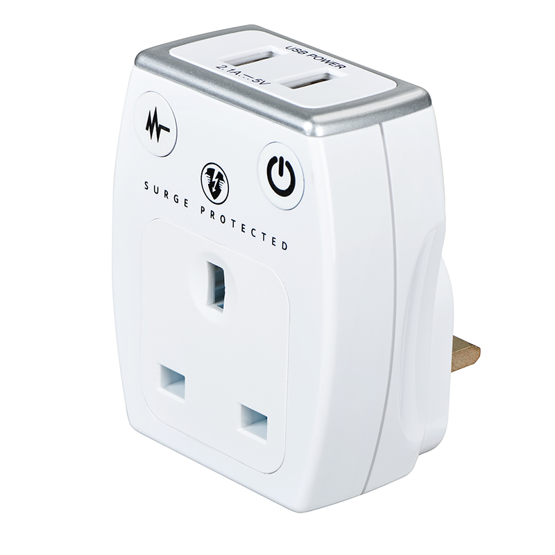 BG MASTERPLUG USB SURGE  ADAPTOR 2XUSB 3.1A