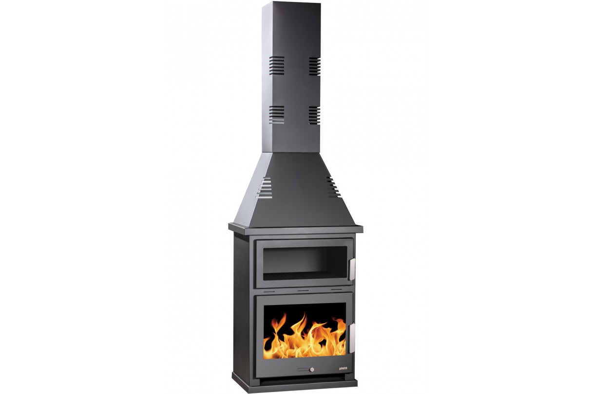 WOOD STOVE 16,5KW OVEN+HOOD