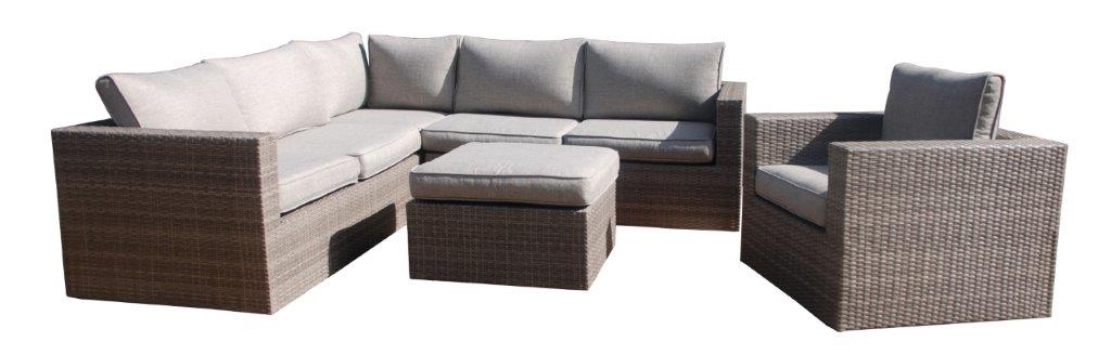 OLIVIA SOFA SET 4PCS - BROWN