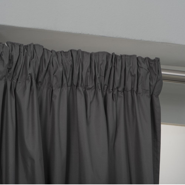 EASYHOME CURTAIN QAMAL DARK GREY 140X270CM BLACKOUT