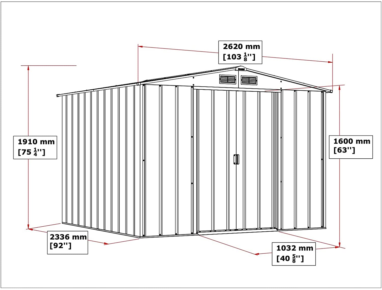  DURAMAX ECO METAL SHED 8X8FT GREEN