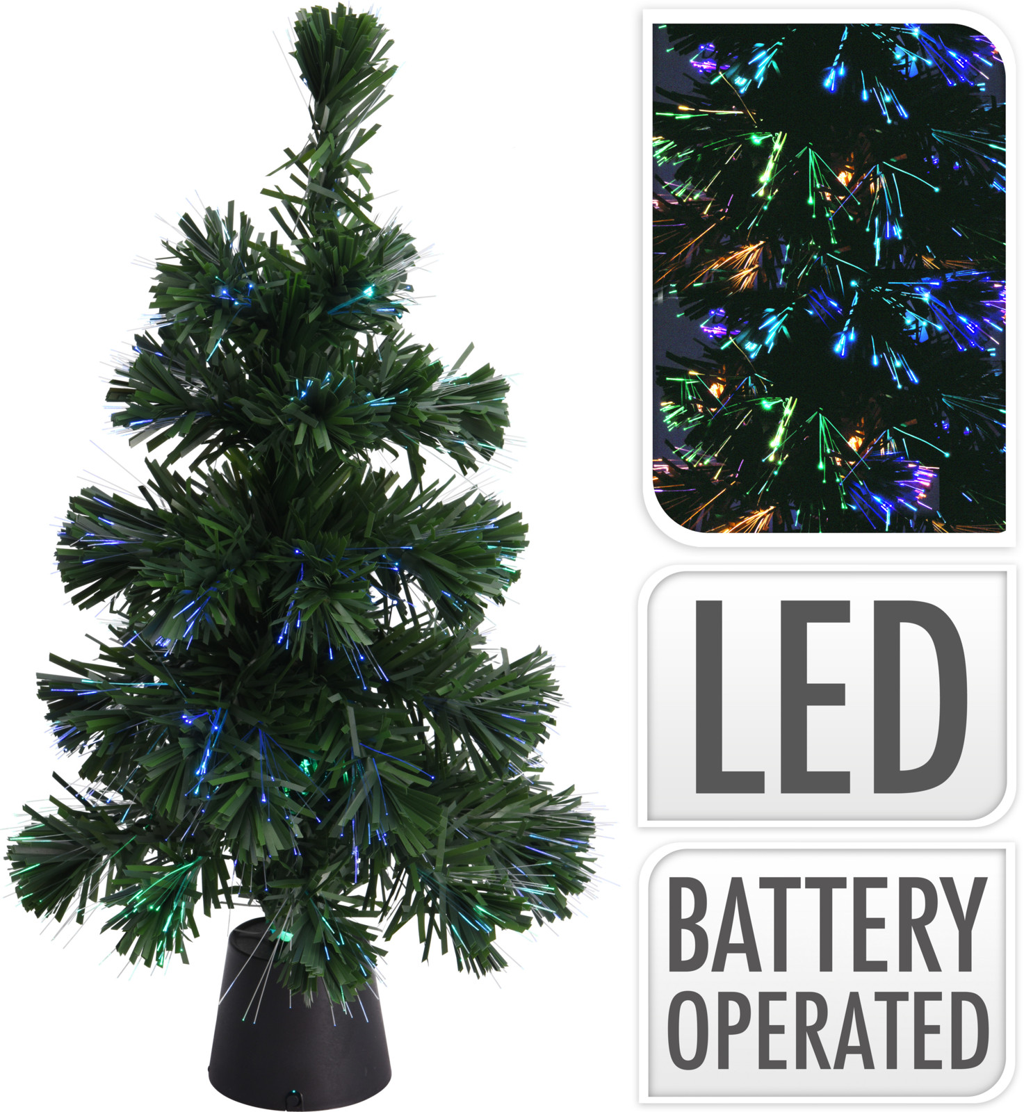 XMAS TREE FIBER LED 45CM GREEN