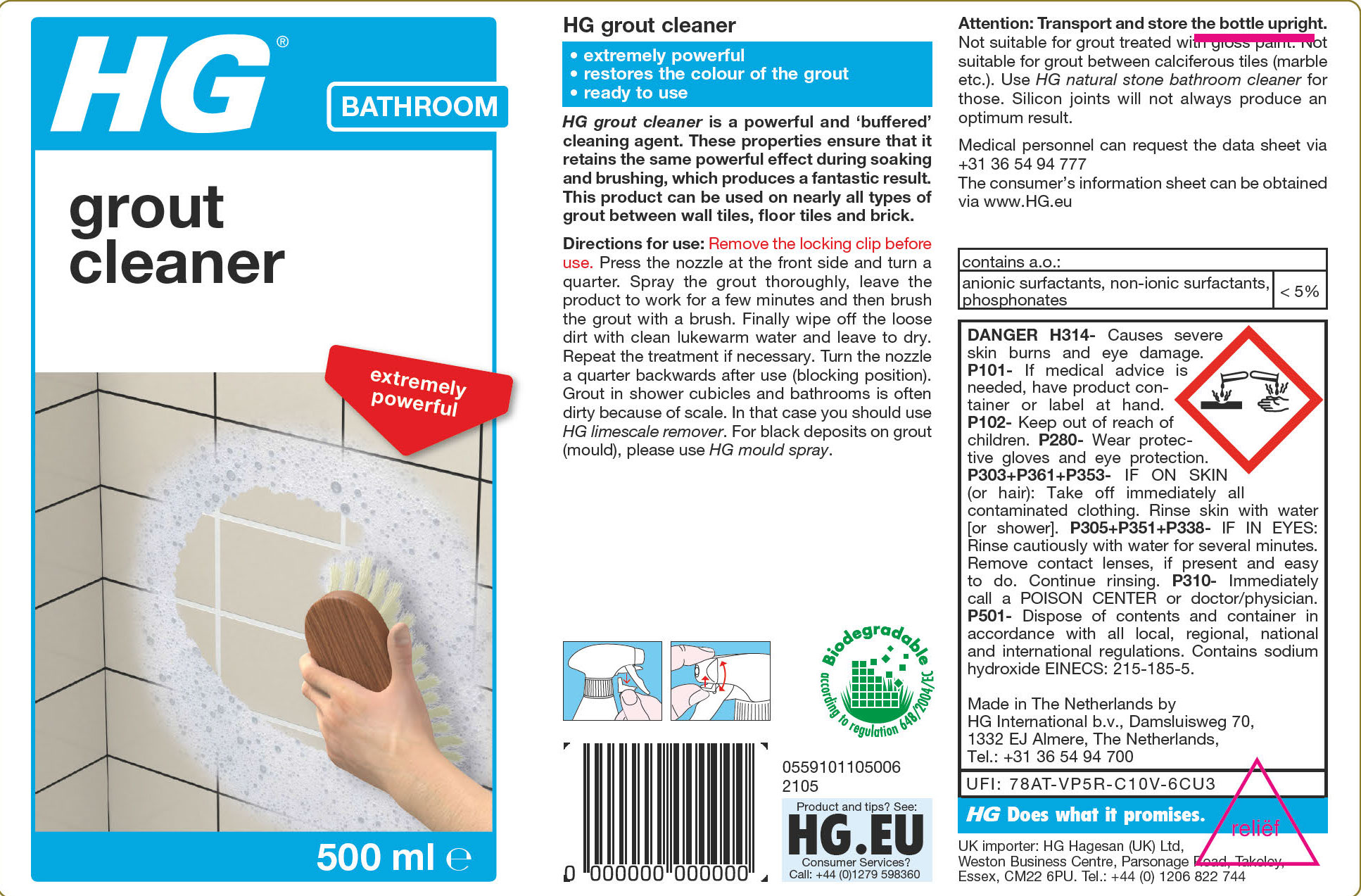 HG GROUT CLEANER 500ML