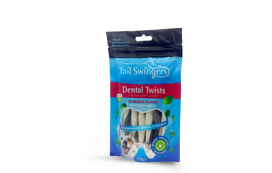 TAILS SWINGERS DENTAL TWISTS BBQ SMALL 130GR