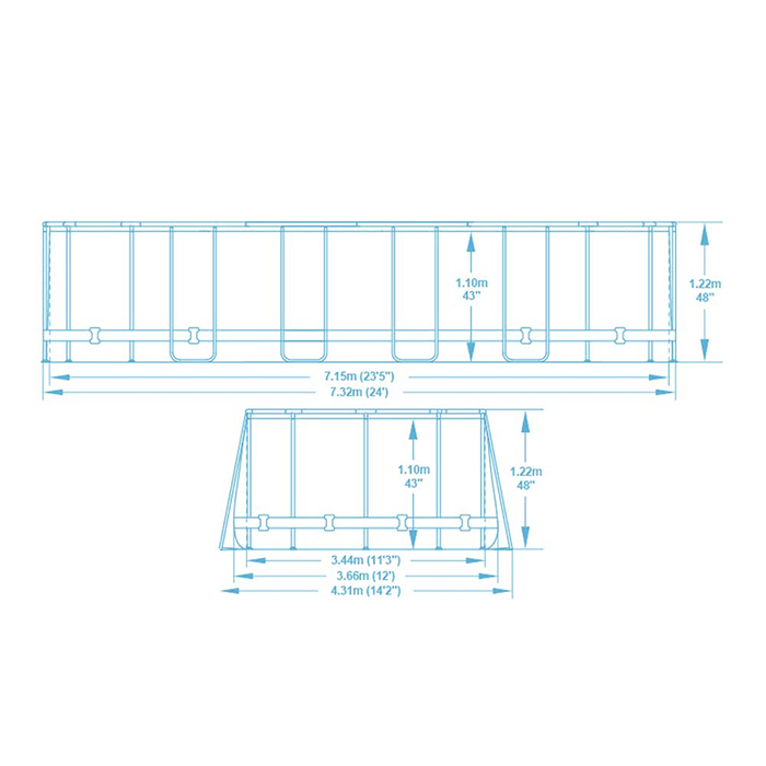 BESTWAY 5611R POWER STEEL OVAL FRAME POOL 610X366X122CM