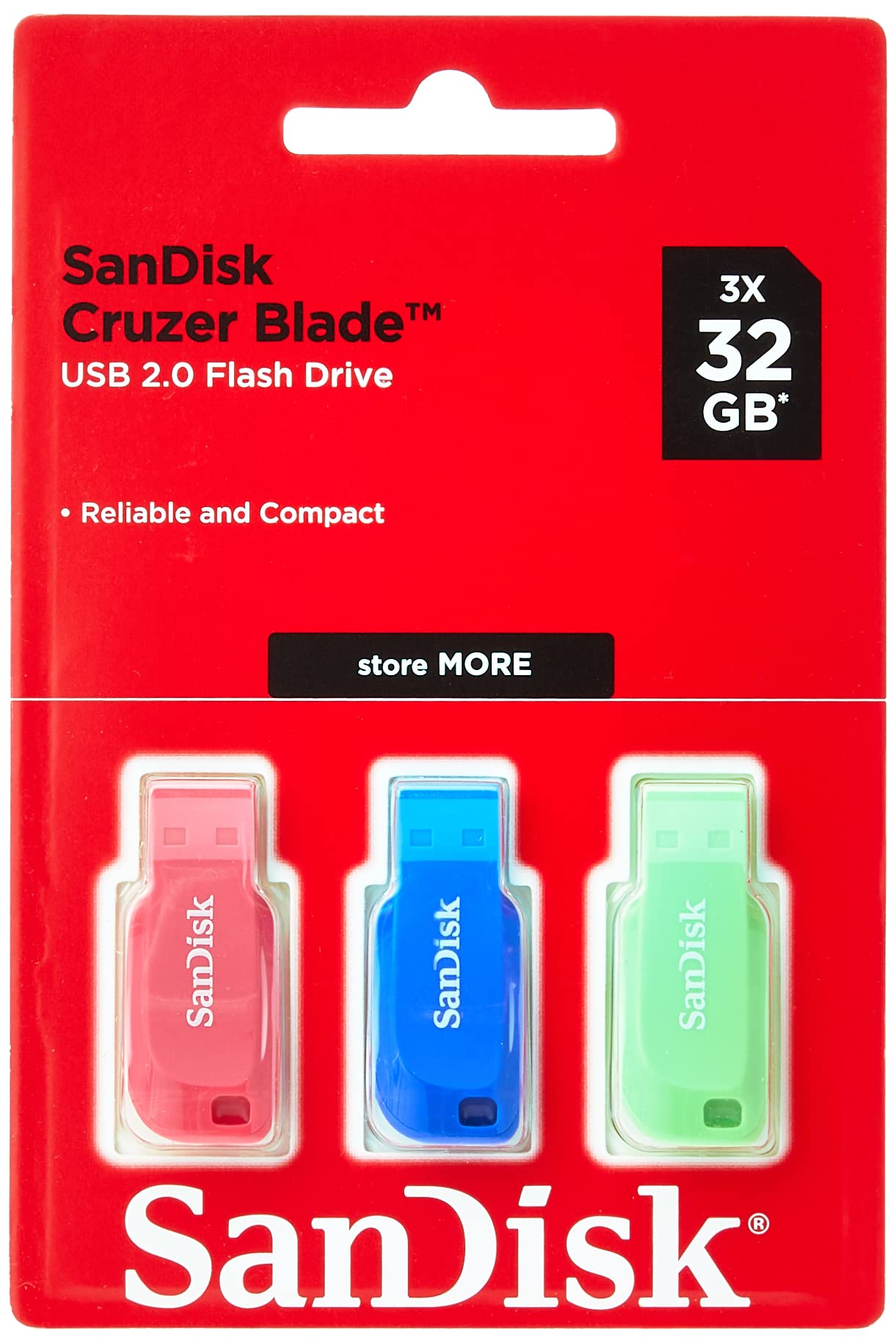 SANDISK SD USB DRIVE 3 PACK-32GB