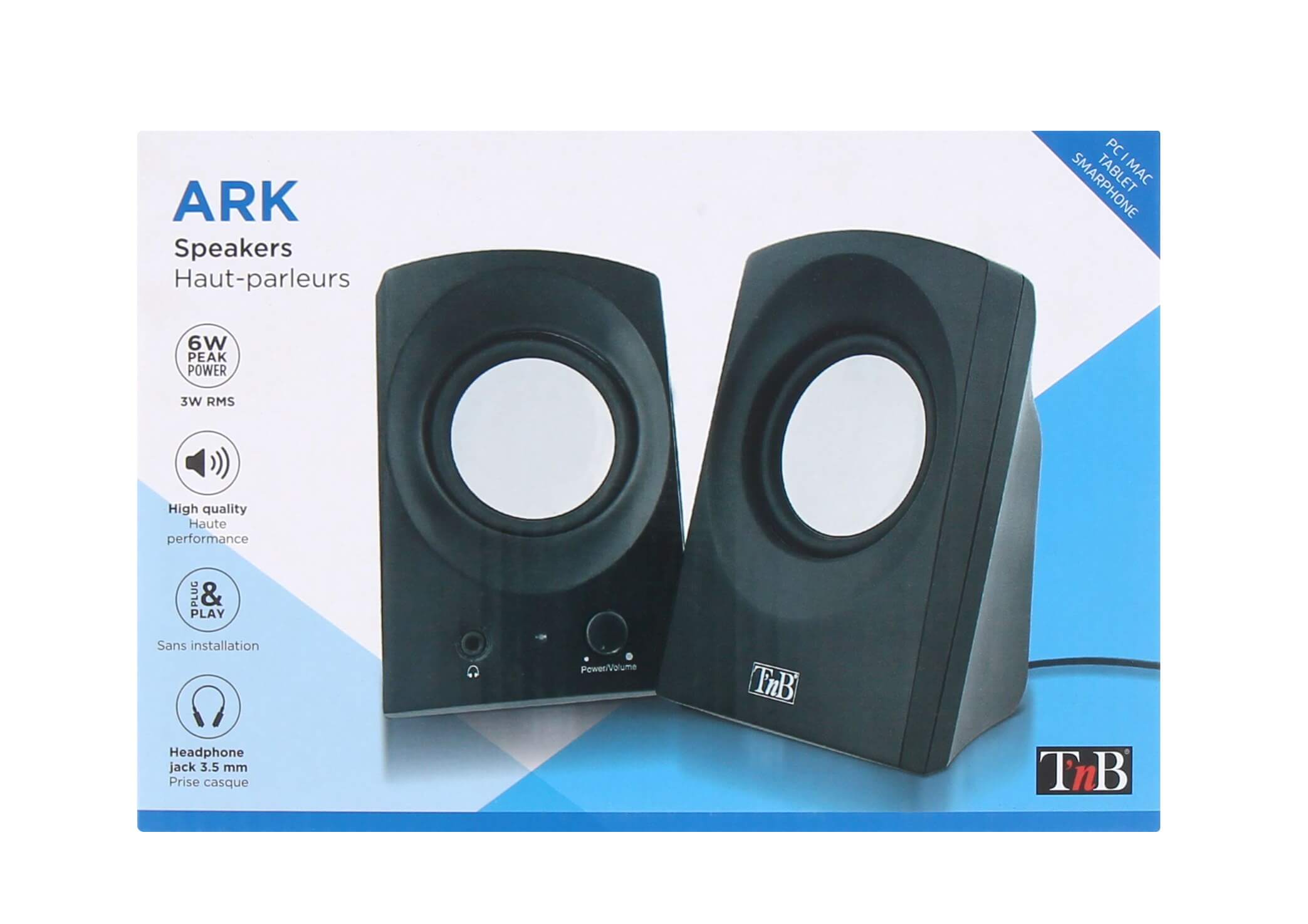 ARK 2.0 MULTIMEDIA SPEAKERS 6W WHITE