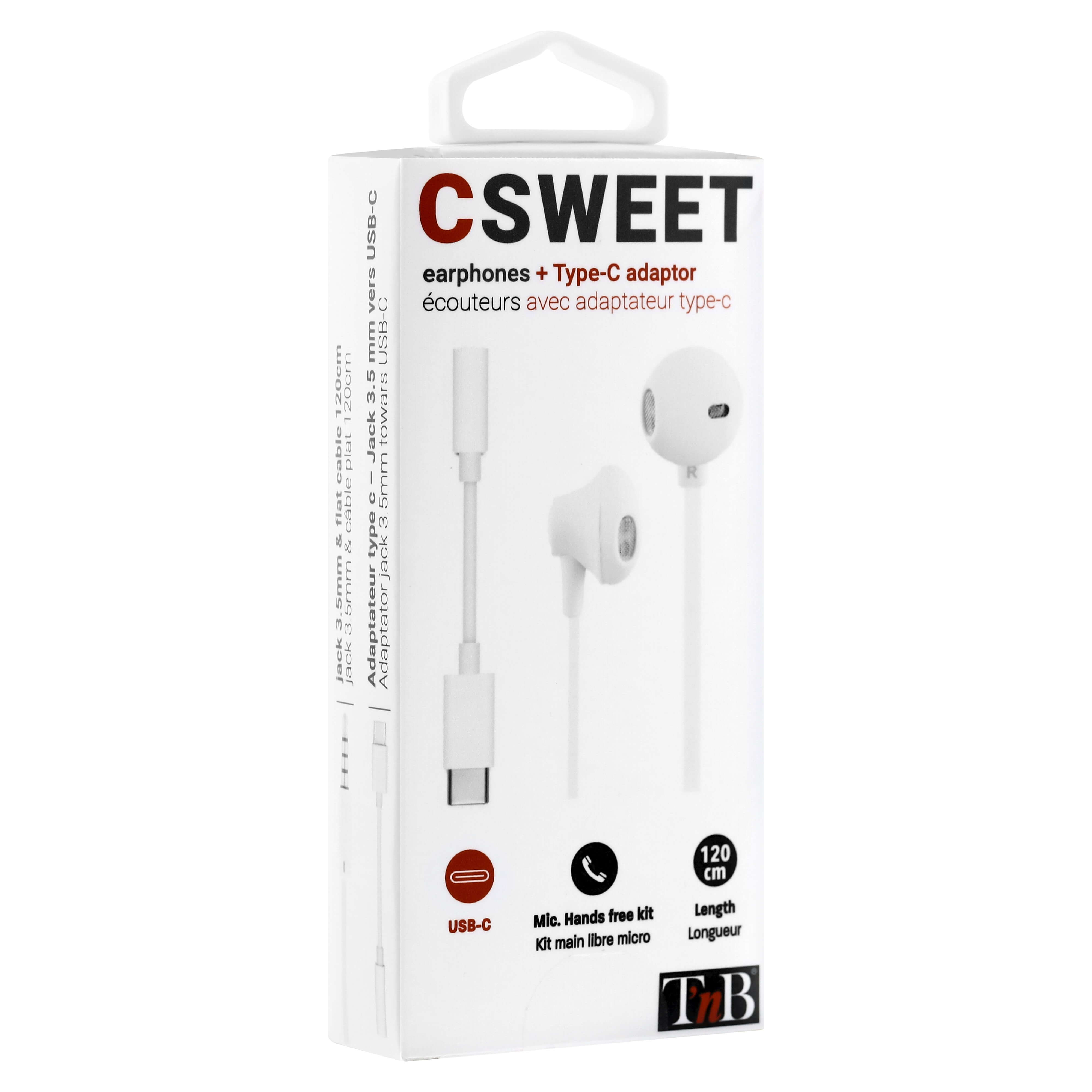 TNB SWEET USB-C EARPHONES WHITE