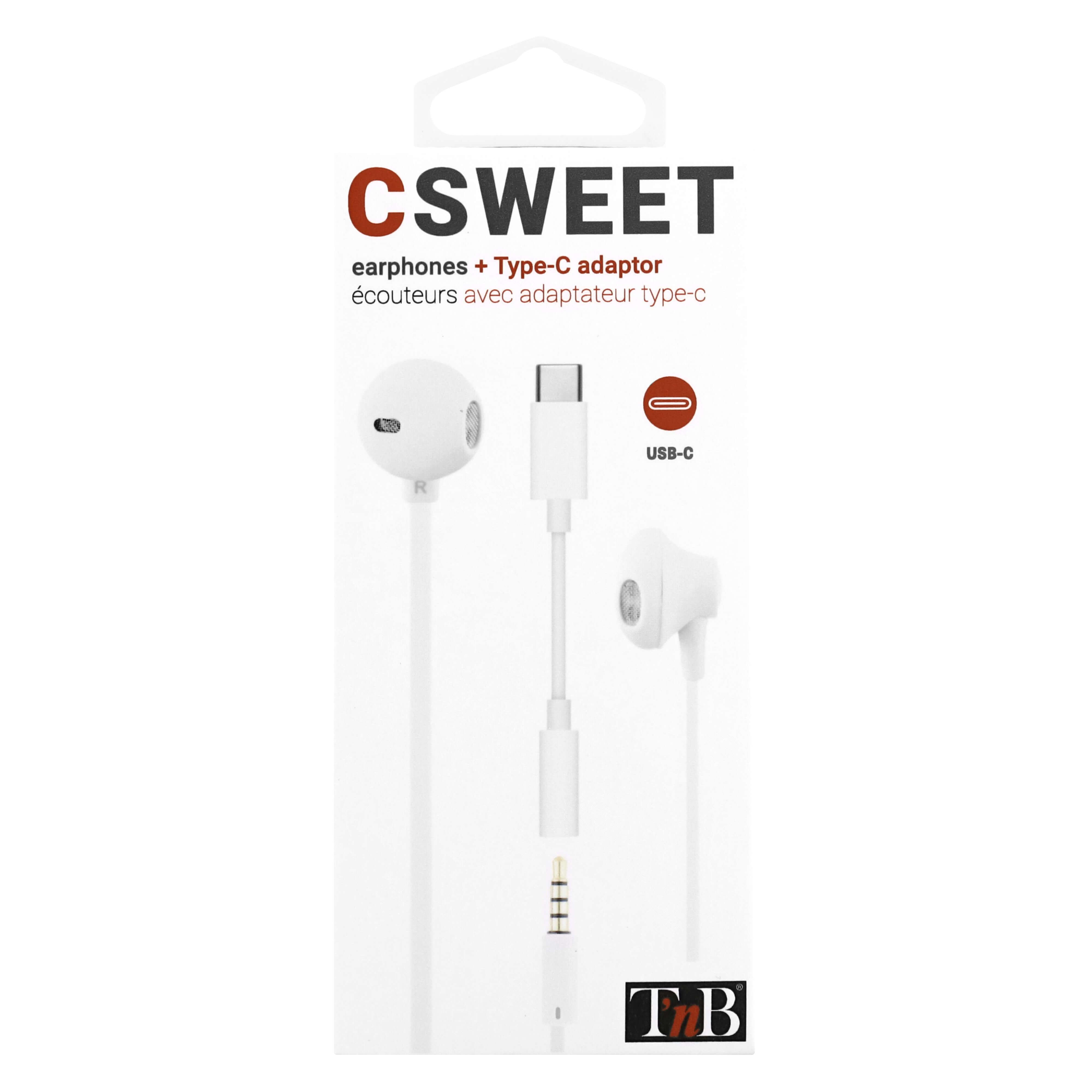 TNB SWEET USB-C EARPHONES WHITE