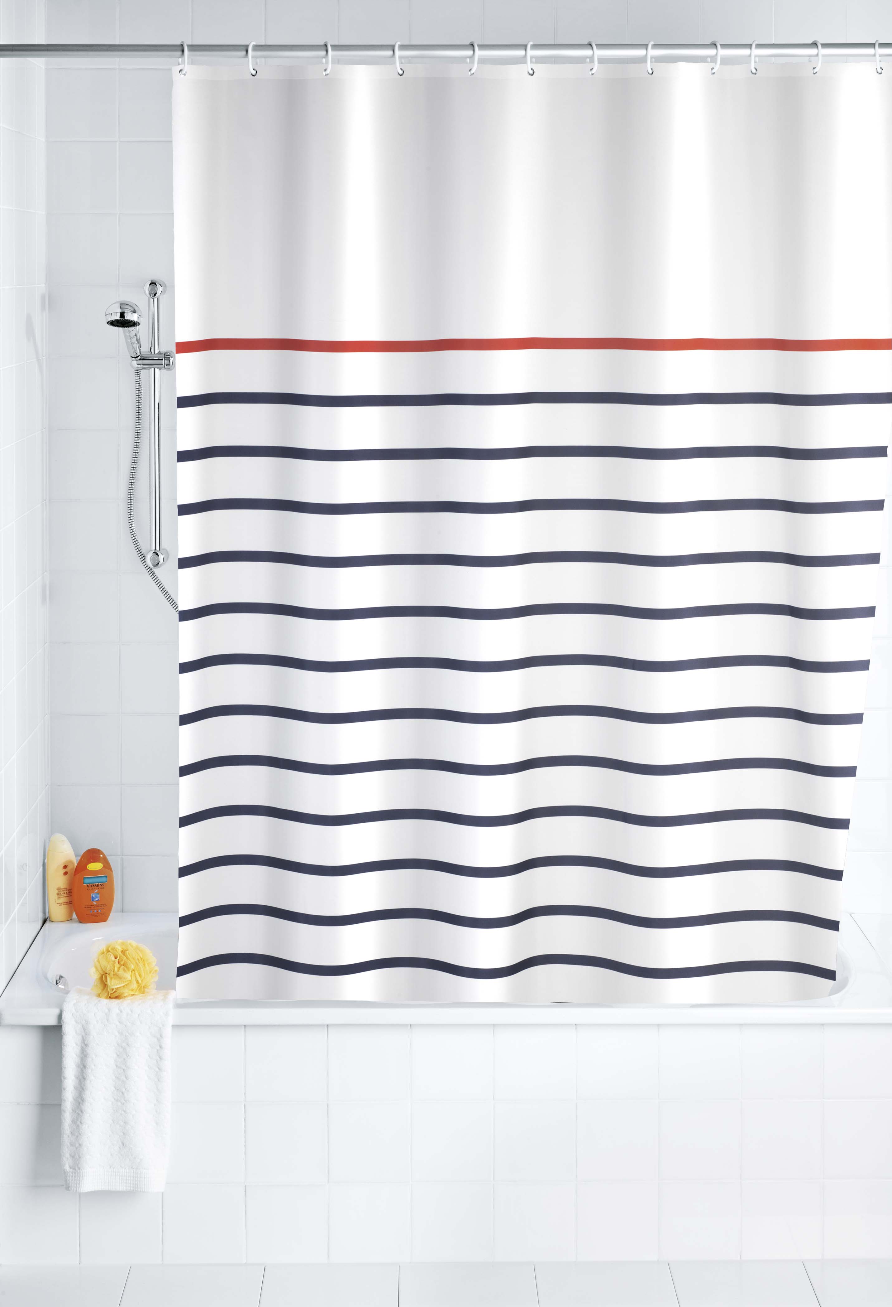 WENKO POLY SHOWER CURTAIN 180X200CM MARINE