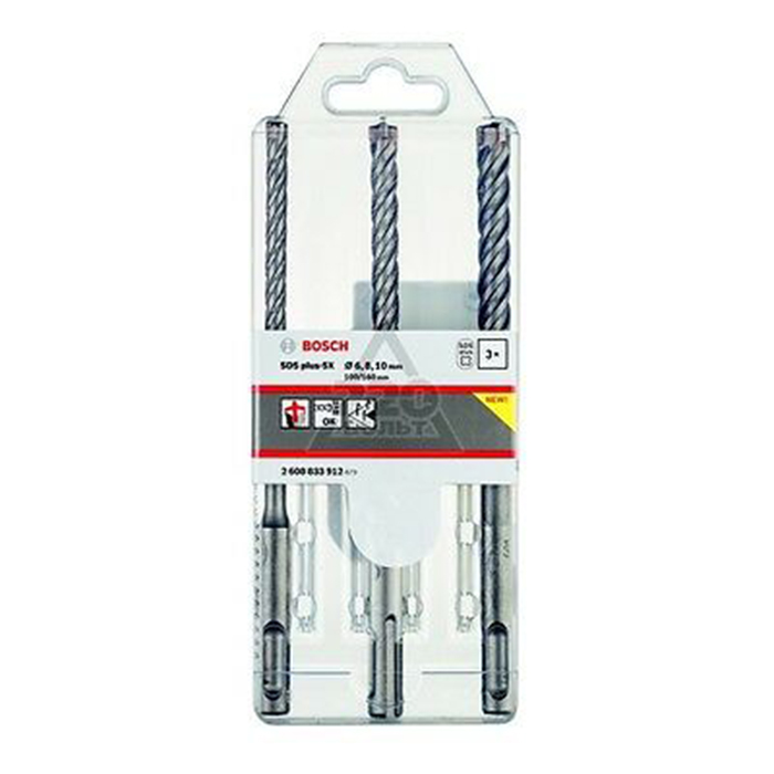 BOSCH SDS PLUS 5X BIT 3PC 6/8/10MM