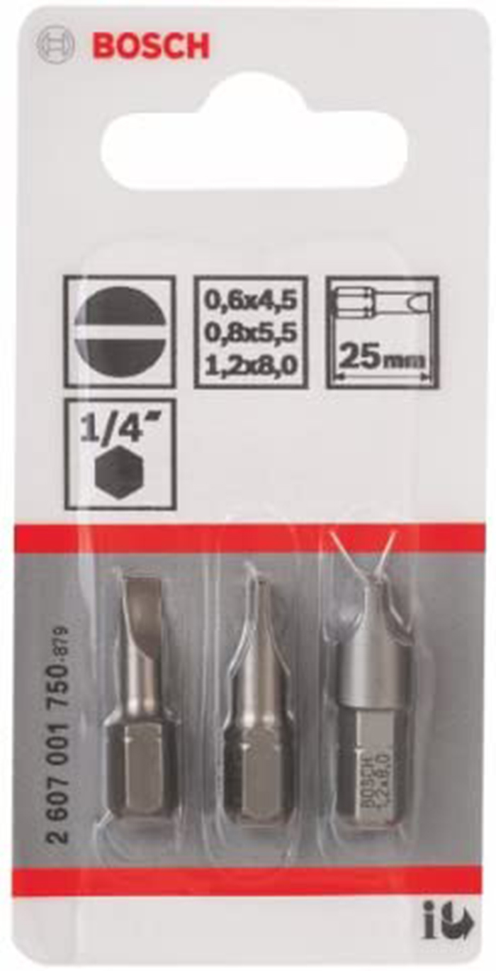 BOSCH EXTRA HART (S) SCREWDRIVER BIT SET HARD 3PCS