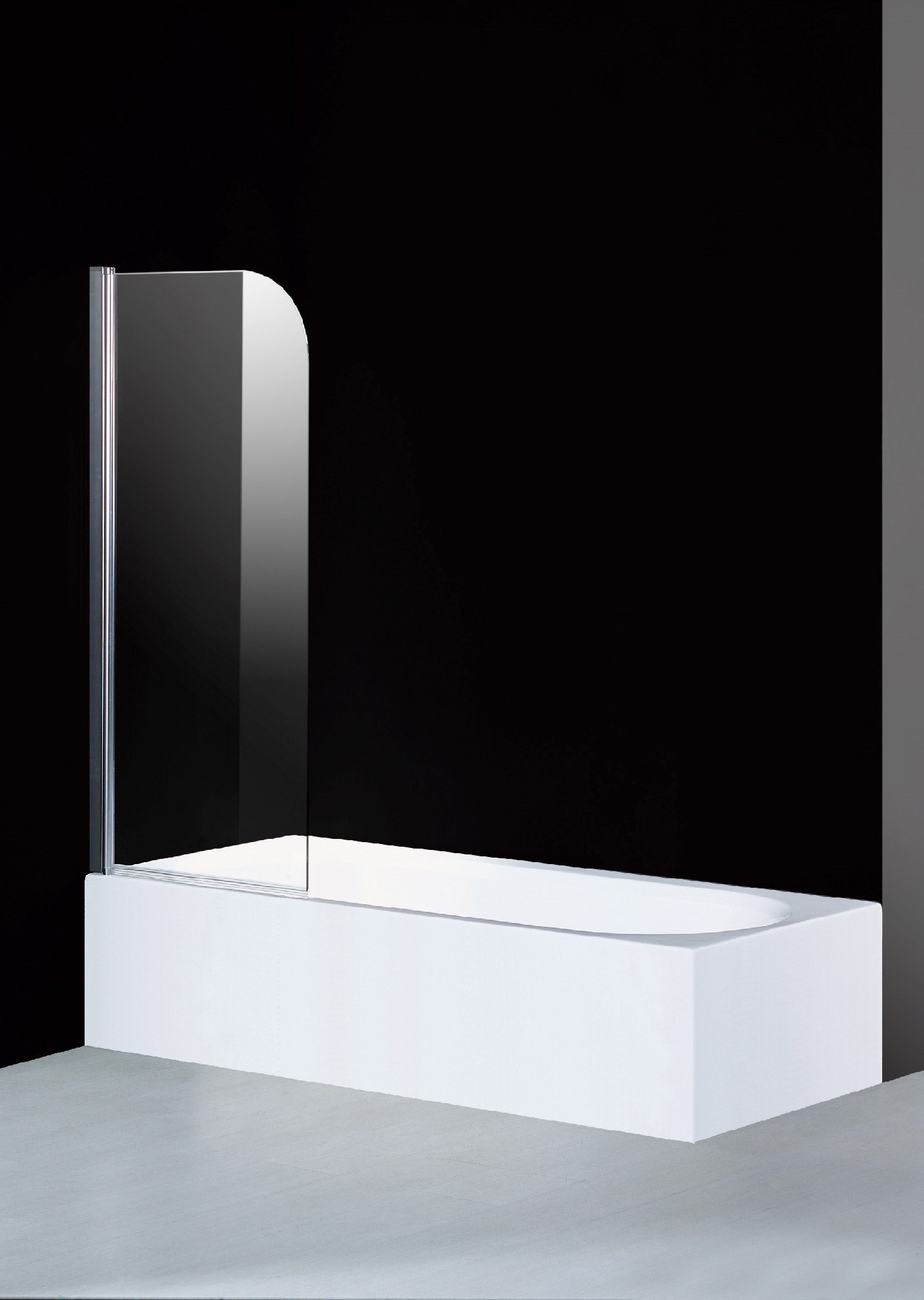 BATH GLASS 80X145CM 5MM LEFT CHROME