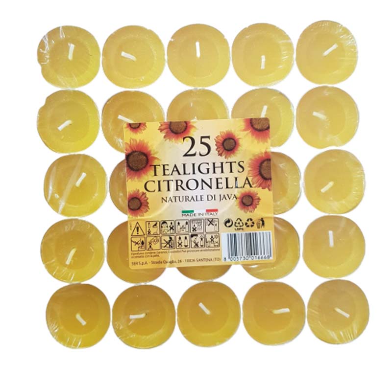 TEALIGHTS 25PCS CITRONELLA