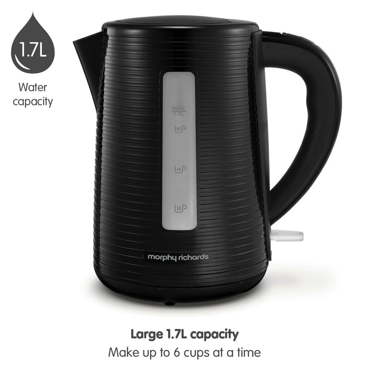 MORPHY RICHARDS 108398 ARC BLACK KETTLE 1.7LTR