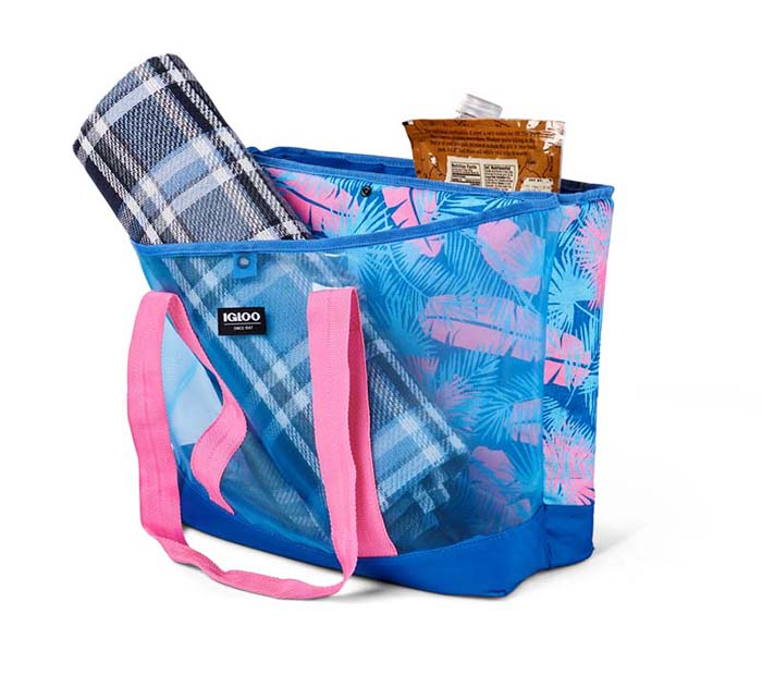 IGLOO COOLER BEACH BAG DUAL BLUE/PINK 20-CANS