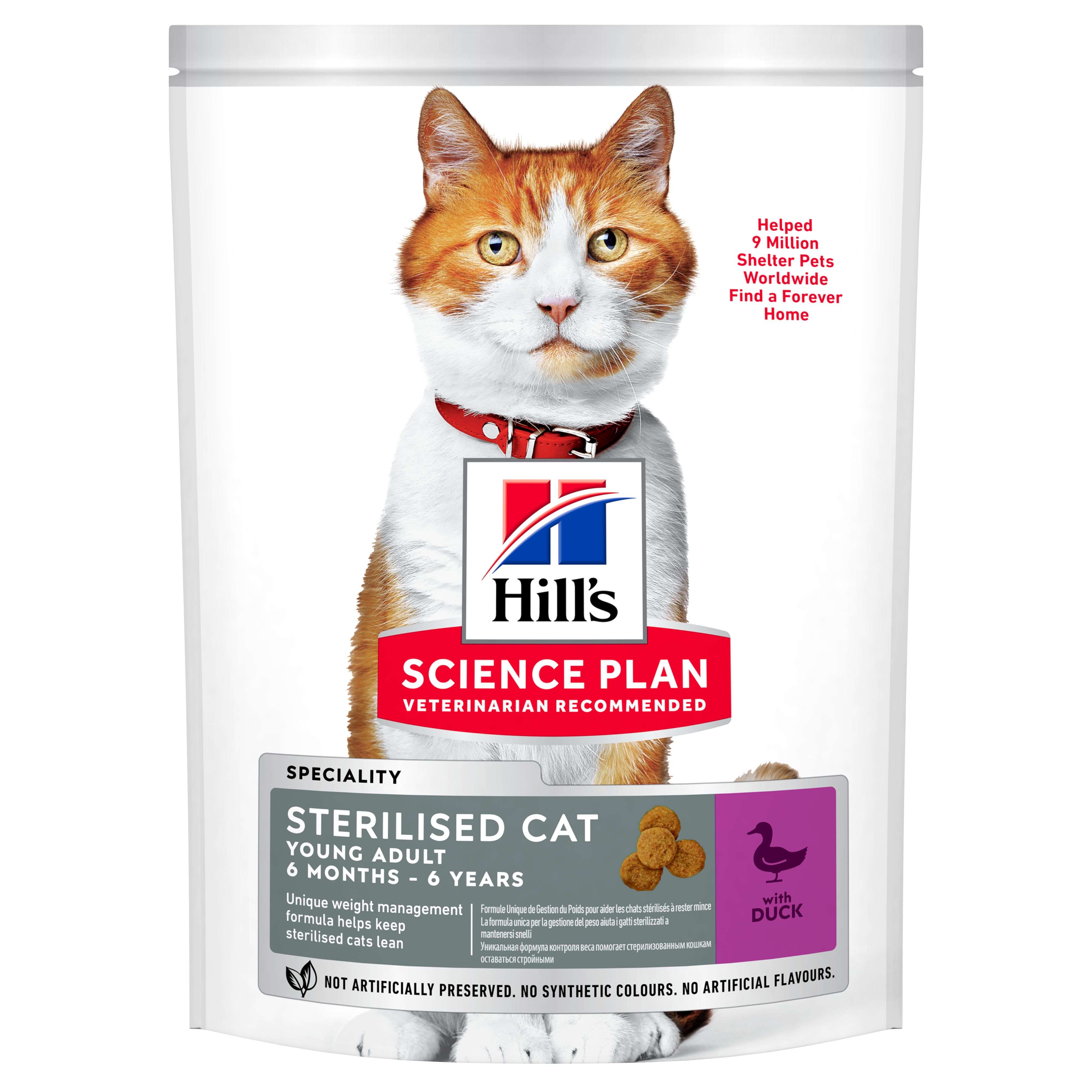 HILLS SCIENCE PLAN CAT YOUNG ADULT STERILIZED DUCK 1.5KG