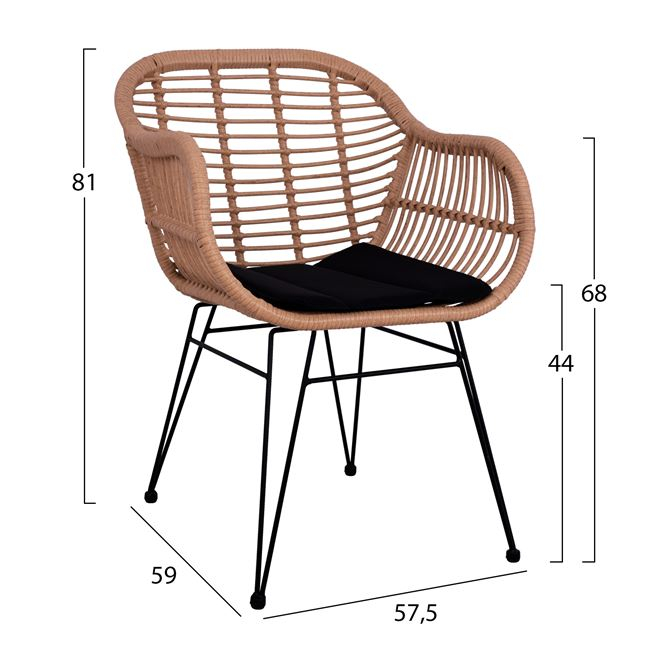 ALLEGRA HM5450 ΠΟΛΥΘΡΟΝΑ ΜΕ ΜΑΞΙΛΑΡΙ  57.5X59X81CM ΜΠΕΖ