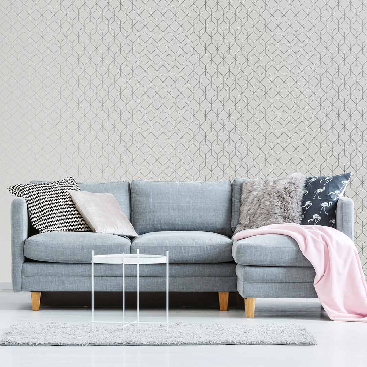 SUPERFRESCO EASY WALLPAPER WHITE/SILVER MYRTLE GEO