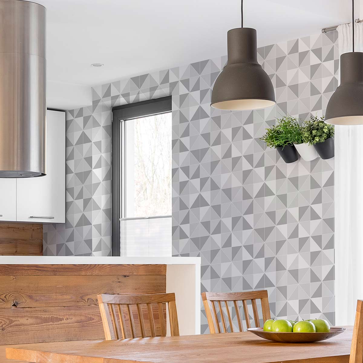 CONTOUR ANTIBAC WALLPAPER GREY OBELISK