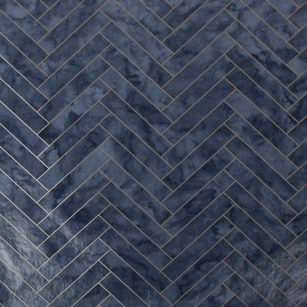 CONTOUR ANTIBAC WALLPAPER NAVY MARBLE CHEVRON TILE