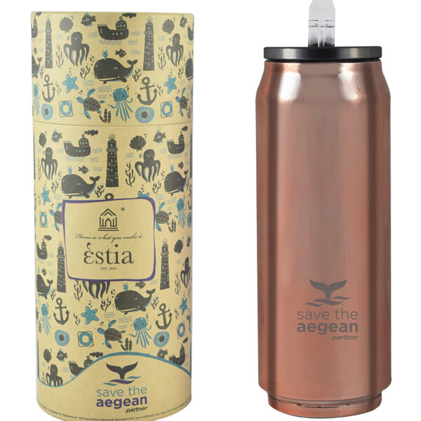 ESTIA 01-7867 TRAVEL MUG ROSE GOLD SAVE THE AEGEAN 500ML