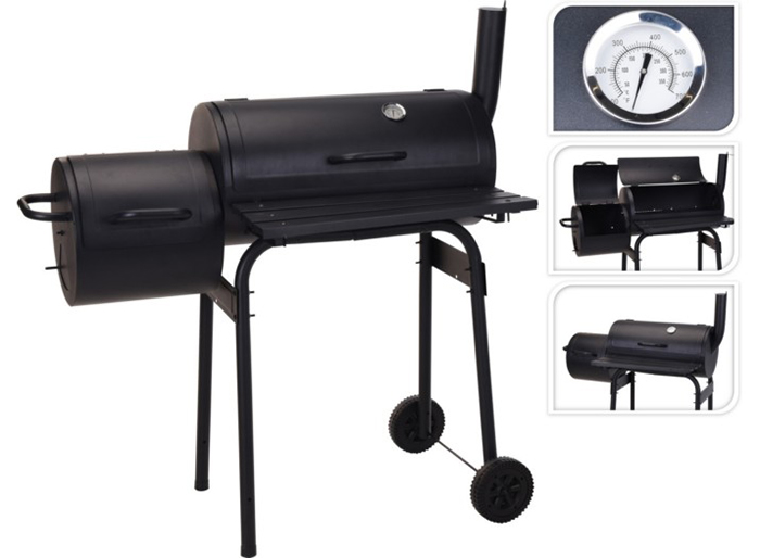 BBQ SMOKER BLACK METAL GS-TUV 121X122X55CM