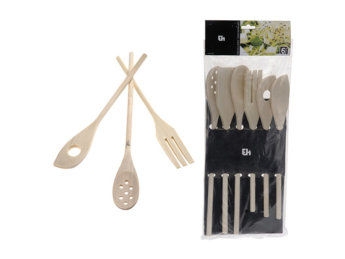 KITCHEN UTENSILS WOOD 6PCS