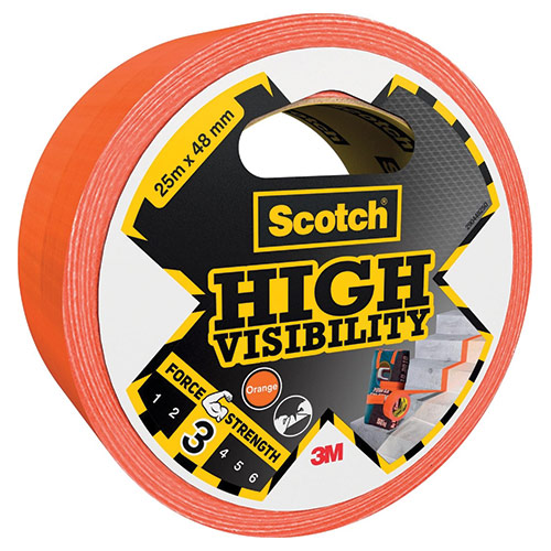 3M SCOTCH HIGH VISIBILITY DUCT TAPE 48MMX25M ORANGE